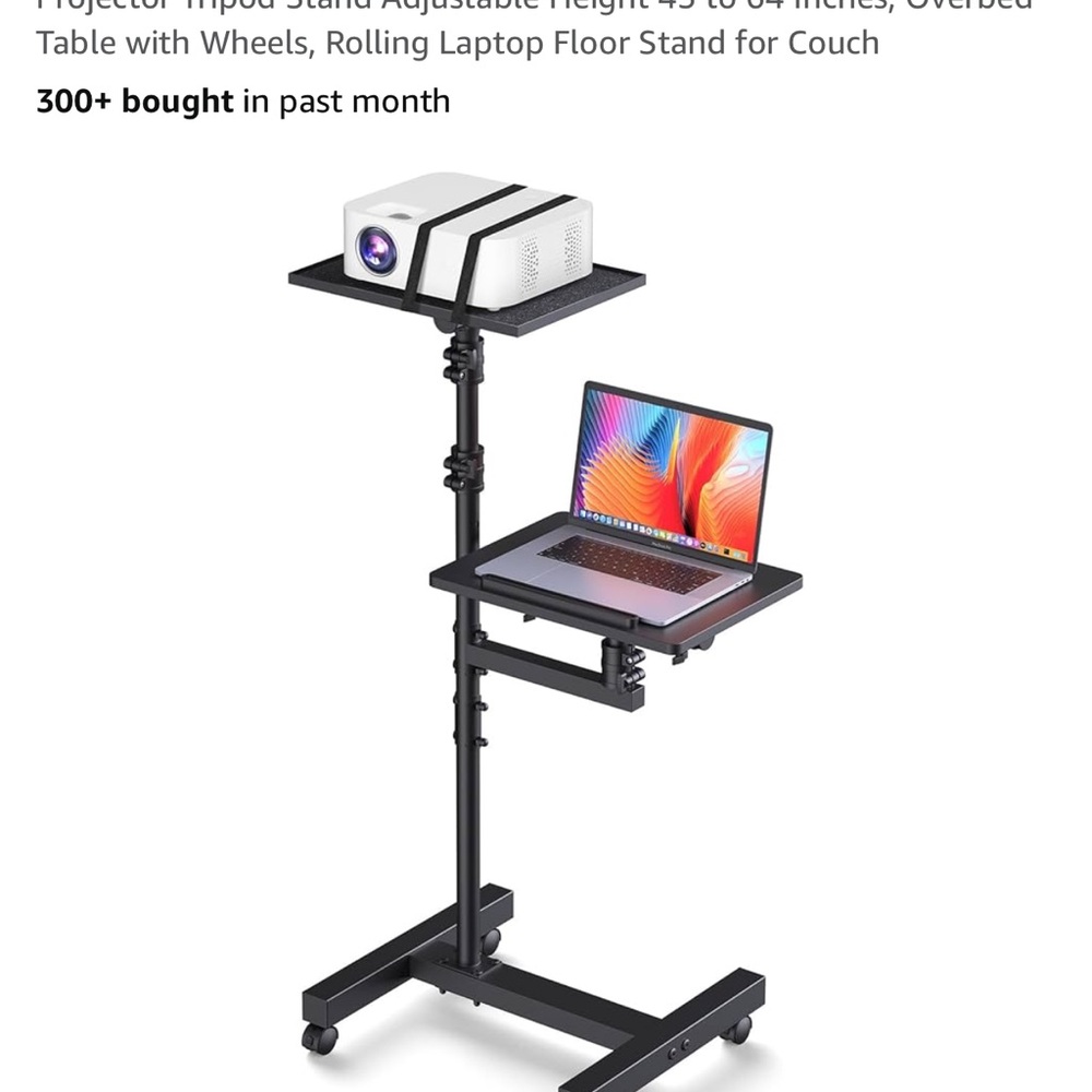 Adjustable Black Projector and Laptop Stand